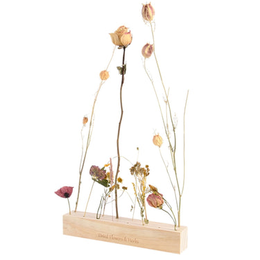 Esschert design bloemen en kruiden standaard hout 25x4x4cm ( exclusief bloemen )