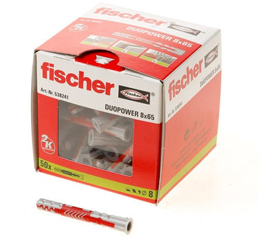 Fischer duopower pluggen 8x65mm - 50 stuks