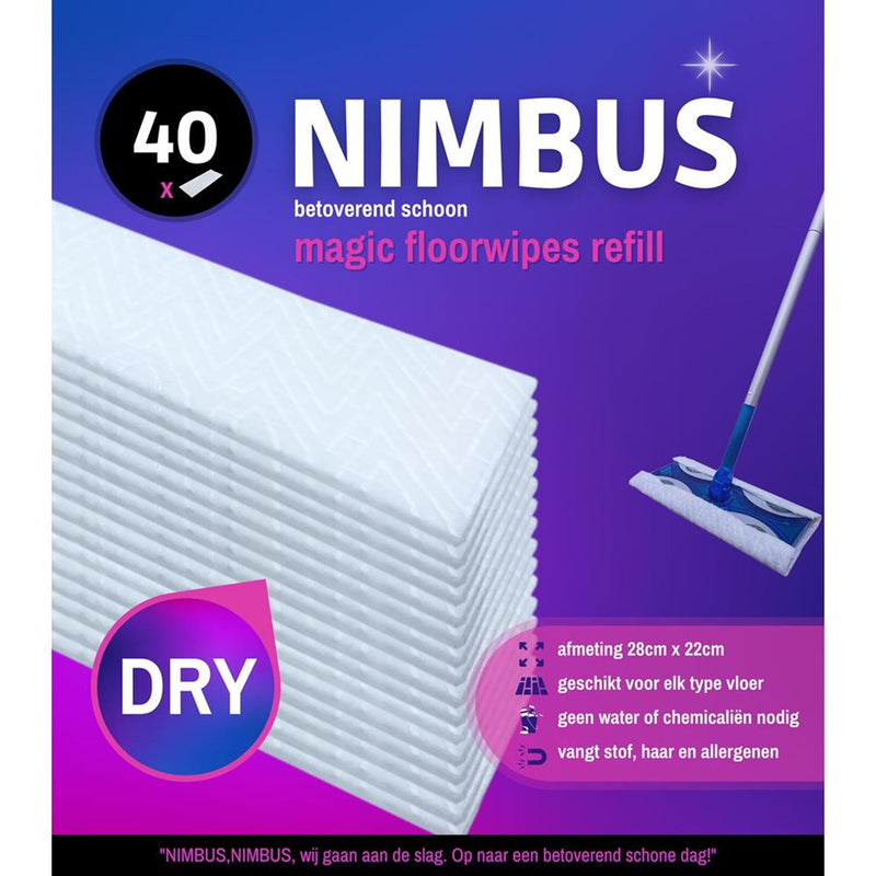 Load image into Gallery viewer, Nimbus magic floorwipes navulling 28x22cm 40st.
