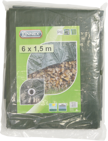 Connex afdekzeil 6x1.5m voor hout 250g - flor80435