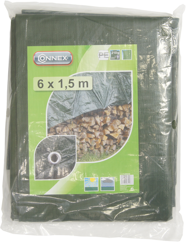 Load image into Gallery viewer, Connex afdekzeil 6x1.5m voor hout 250g - flor80435
