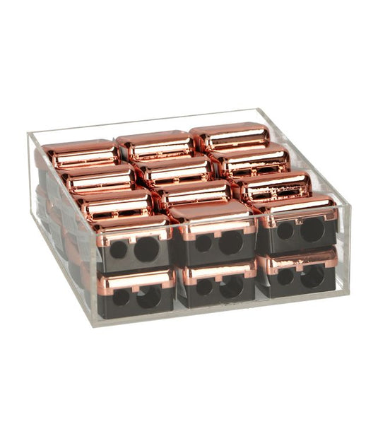 Face nail puntenslijper dubbel rose goud display 24 stuks