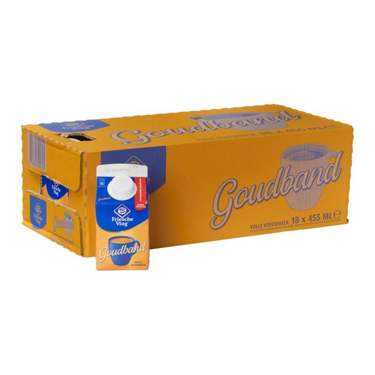 Friesche vlag goudband – koffiemelk – 18 x 455 ml – voordeelverpakking