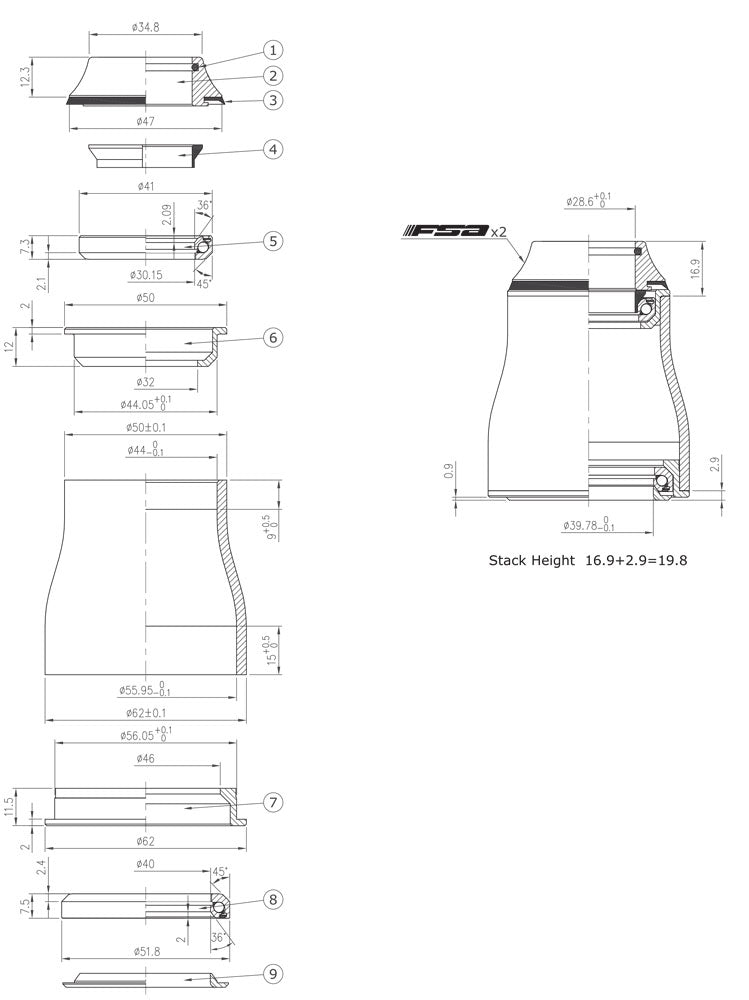 Load image into Gallery viewer, Fsa no.57e orbit 1.5e zs 1 1 8“-1.5 headset
