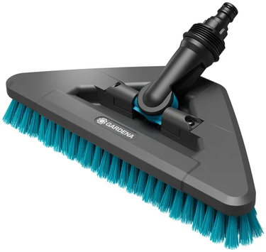 Gardena cleansystem steelborstel hard flex, borstel voor grotere, harde vlakken wasborstel (grijs turquoise, 18814-20)