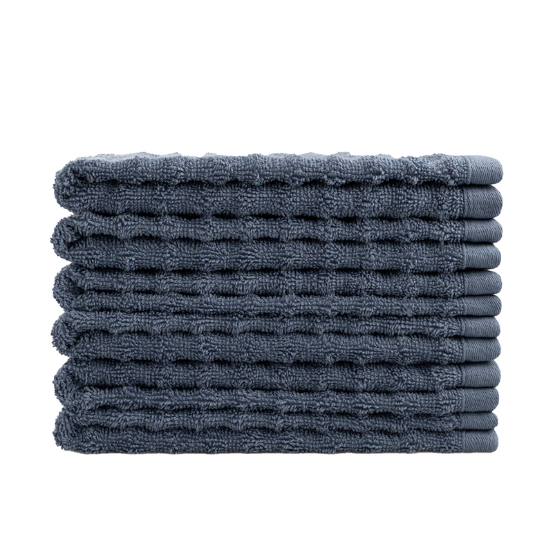 Afbeelding laden in galerijviewer, Gastendoekjes wave jeans blauw 6 stuks
