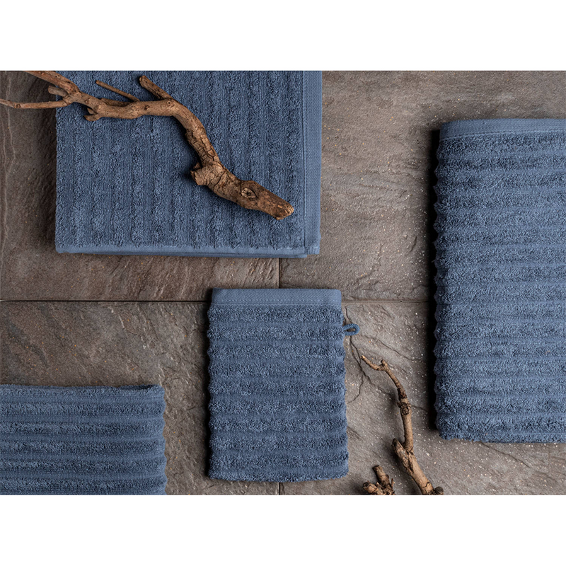 Afbeelding laden in galerijviewer, Gastendoekjes wave jeans blauw 6 stuks

