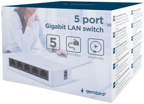 Load image into Gallery viewer, Enzo gembird netwerk switch 5 poorts 10 100 1000mbps - 9510309
