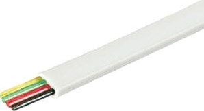 Enzo gembird telefoonsnoer 4 ader plat wit