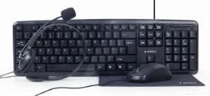 Afbeelding laden in galerijviewer, Enzo gembird thuiswerk set zwart toetsenbord muis+mat en headset - 9510121
