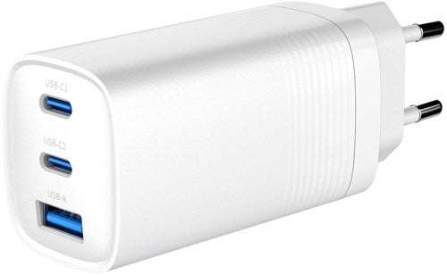 Enzo gembird usb + 2x usb-c snellader | 65w | wit - 9540153