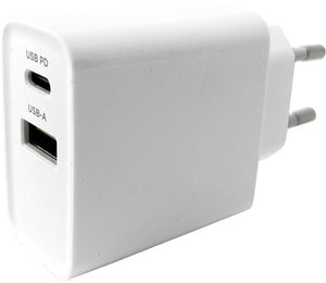 Enzo gembird usb + usb-c snellader | 20w | wit - 9540151