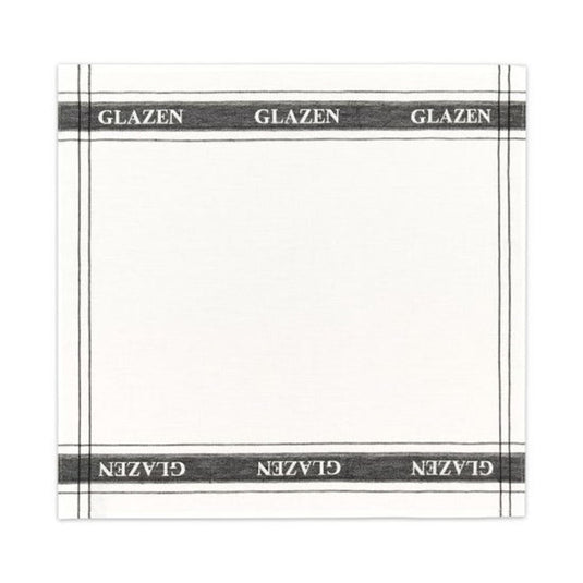 Ddddd theedoek glazen zwart wit 6 stuks