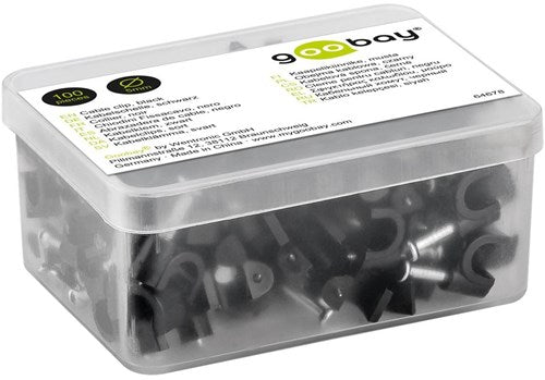 Load image into Gallery viewer, Enzo goobay kabelclip 5mm rond zwart box(100) - 4113230
