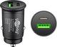 Enzo goobay usb autolader usb-c en usb-a 12v-24v 3a zwart - 9540129