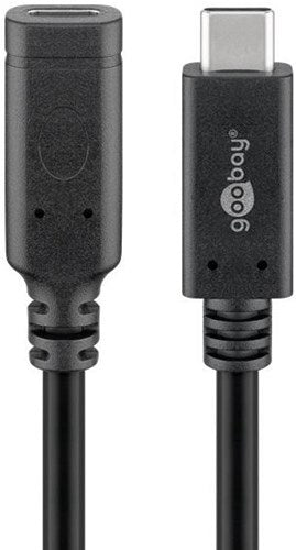 Load image into Gallery viewer, Enzo goobay usb-c male - usb-c female verlengkabel | 1m zwart - 9550230
