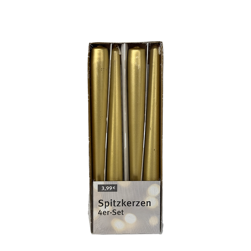 Load image into Gallery viewer, Gotische kaars goud 245 24mm 4 stuks
