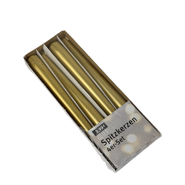 Gotische kaars goud 245 24mm 4 stuks