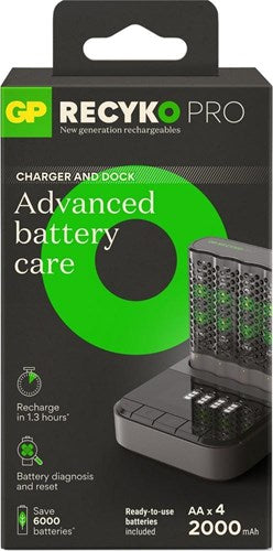 Gp batterijlader usb 1,3h met 4x2100ma aa batterij - 3503077