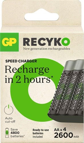 Gp batterijlader usb 2h met 4x2600ma aa batterij - 3503070