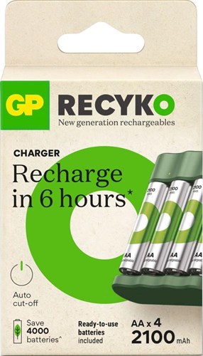 Load image into Gallery viewer, Gp usb batterijlader + 4 x aa-batterijen 2100mah nimh

