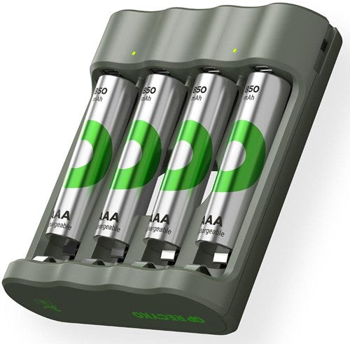 Load image into Gallery viewer, Gp batterijlader usb 3h met 4x850ma aaa batterij - 3503060
