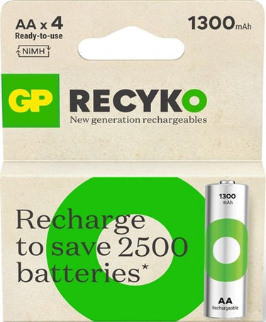 Gp producten batterij oplaadbaar aa 1300mah x4st