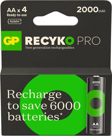 Gp nimh oplaadbare batterij aa 2000ma blister(4) - 3311492