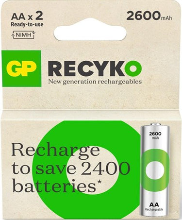 Gp nimh oplaadbare batterij aa 2600ma blister(2) - 3311450