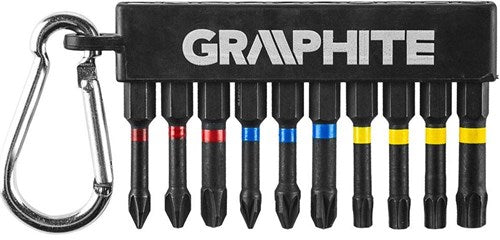 Afbeelding laden in galerijviewer, Graphite bitset 10-delig lang in houder met haak - 6480220
