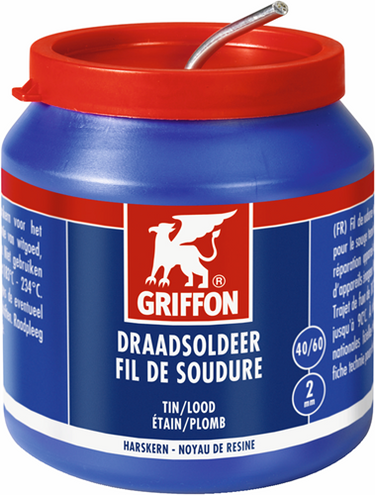 Griffon draadsoldeer tin lood 40 60 harskern | ø 2.0 mm pot | 500 g - 1236125