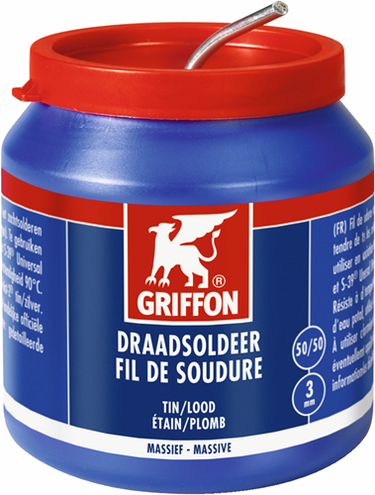 Griffon draadsoldeer tin lood 50 50 massief | ø 3.0 mm pot | 500 g - 1236247