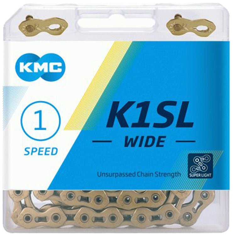 Load image into Gallery viewer, Kmc ketting 1 2-1 8 100 k1sl wide ti-n goud

