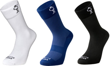 Grutto High Cut Fietssokken Wit Blauw Zwart 3 Paar Maat 43-64