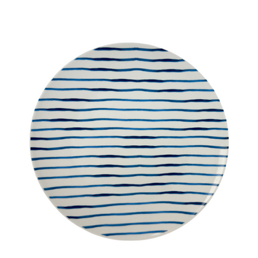Gusta bord strepen blauw ø20cm