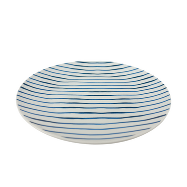 Gusta bord strepen blauw ø20cm