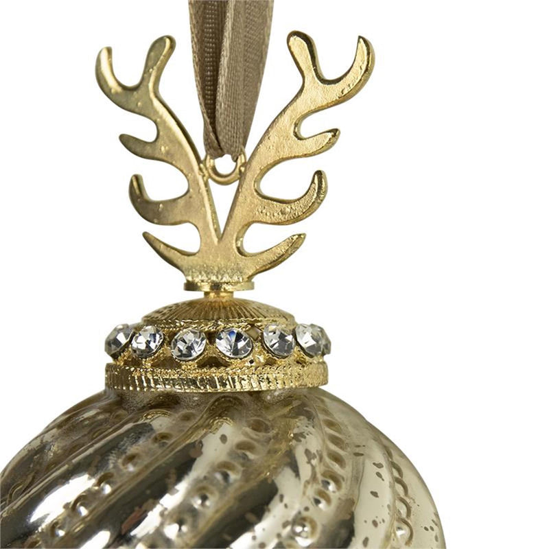 Load image into Gallery viewer, Kerstbal gewei glas goud ø10cm
