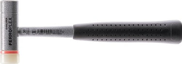 Halder kunststofhamer | lengte 290 mm kop d. 30 mm | hard stalen buis | nylon wit temperstaal | 1 stuk - 3677.030 - 3677.030