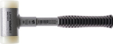 Halder kunststofhamer | lengte 325 mm hoofd-d. 60 mm | stalen buis terugslagvrij | hard nylon wit | 1 stuk - 3377.060 3377.060