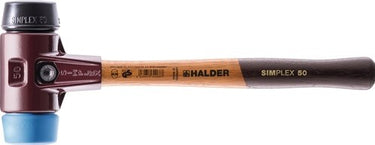 Halder kunststofhamer | lengte 330 mm hoofd-d. 40 mm | zacht middelhard hout | tpe-soft blauw rubber zwart | 1 stuk - 3012.040 3012.040