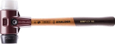 Halder kunststofhamer | lengte 490 mm hoofd-d. 80 mm | middelhard hout | rubber zwart superplastic wit | 1 stuk - 3027.080 3027.080