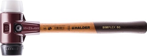 Halder kunststofhamer | lengte 490 mm hoofd-d. 80 mm | middelhard hout | rubber zwart superplastic wit | 1 stuk - 3027.080 3027.080
