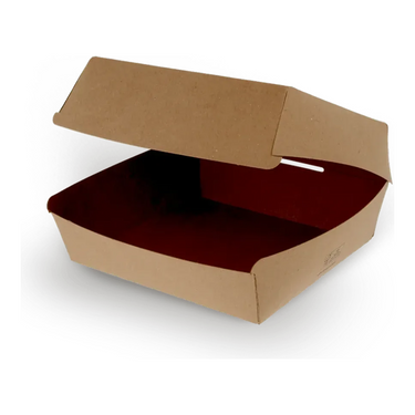 Hamburgerbak extra groot fsc kraft (50 stuks)