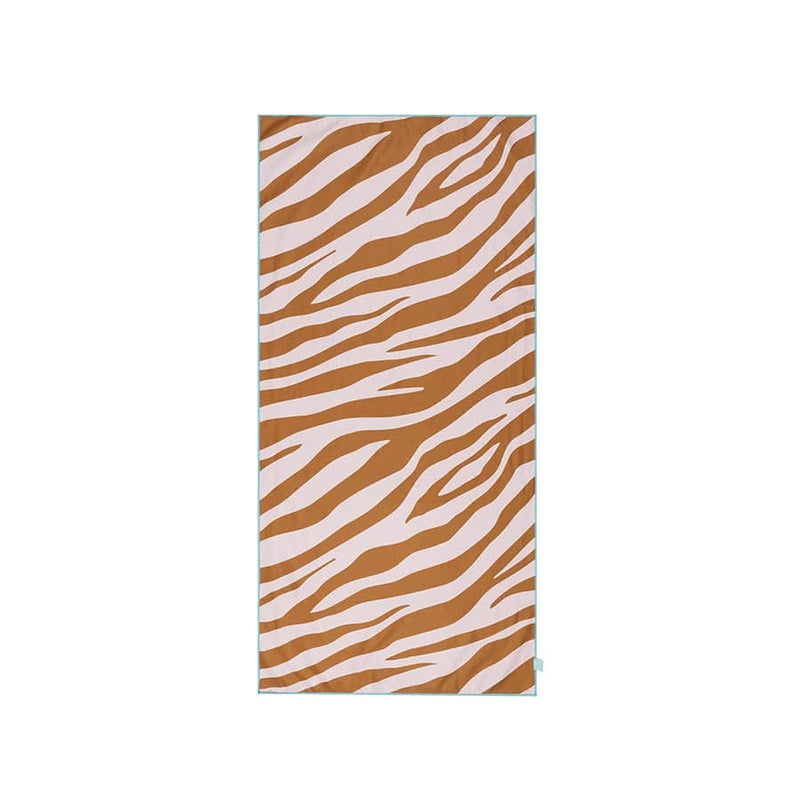 Load image into Gallery viewer, Vibrant stripes | oranje wit microvezel handdoek 135 x 65 cm
