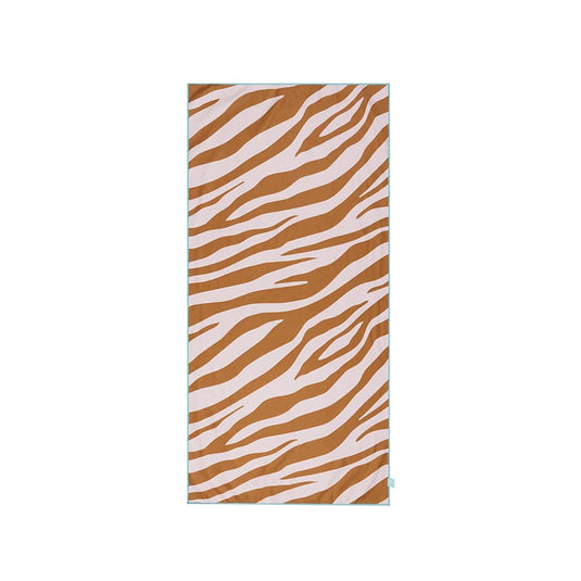 Vibrant stripes | oranje wit microvezel handdoek 135 x 65 cm