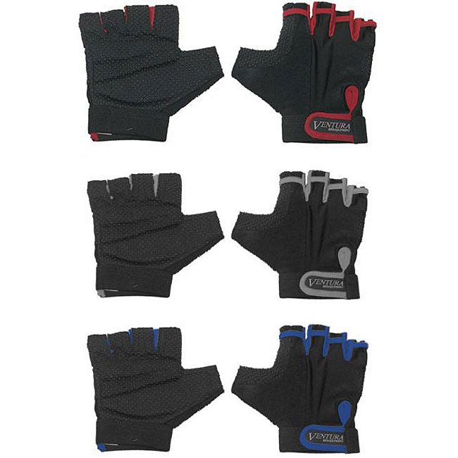 Cycling glove Gel size L in colors silver-black, red-black, blue-black