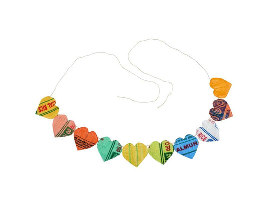 Fairzone vlaggetjeslijn - hartjesvorm - 3m