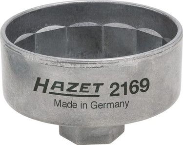 Hazet oliefitersleutel 2169 · 3 8 inch (10 mm) vierkant hol · buiten-14-kant-profiel · sw 74 mm