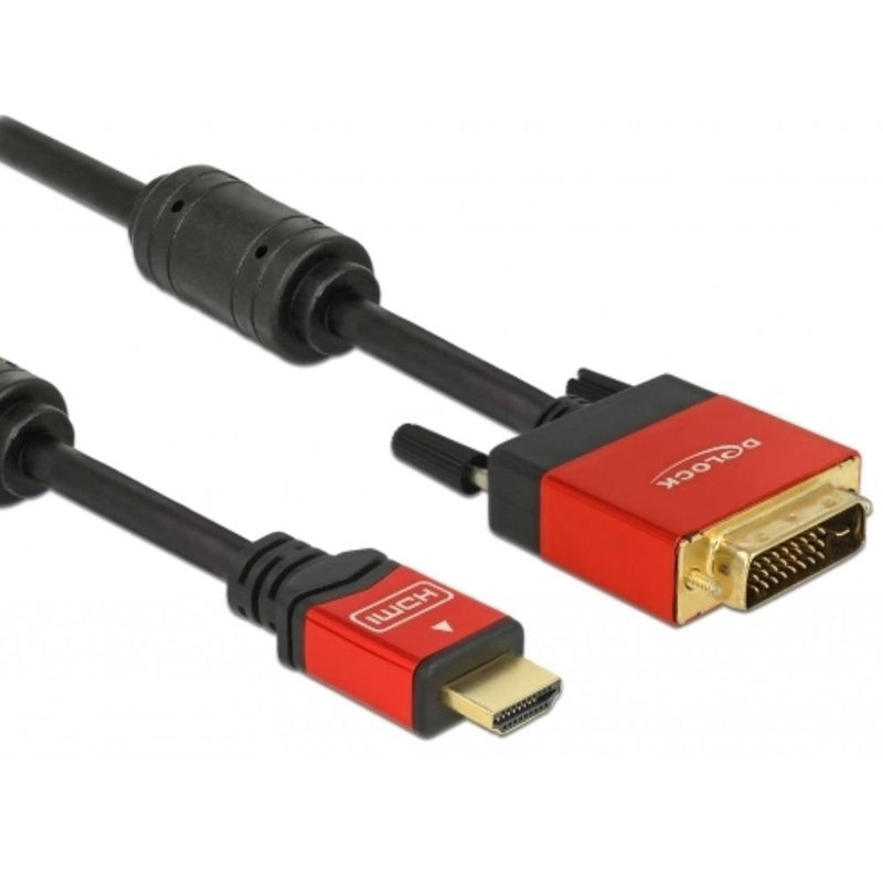 Load image into Gallery viewer, Delock high speed hdmi a (male) > dvi (male) adapter (zwart, 2 meter)
