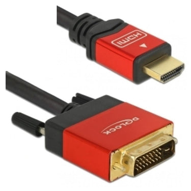 Delock high speed hdmi a (male) > dvi (male) adapter (zwart, 2 meter)